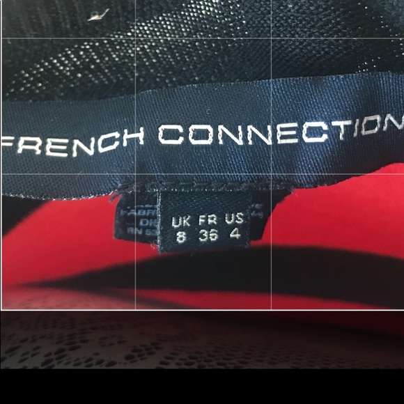 French Connection, black+orange stretch dress - Picture 3 of 3